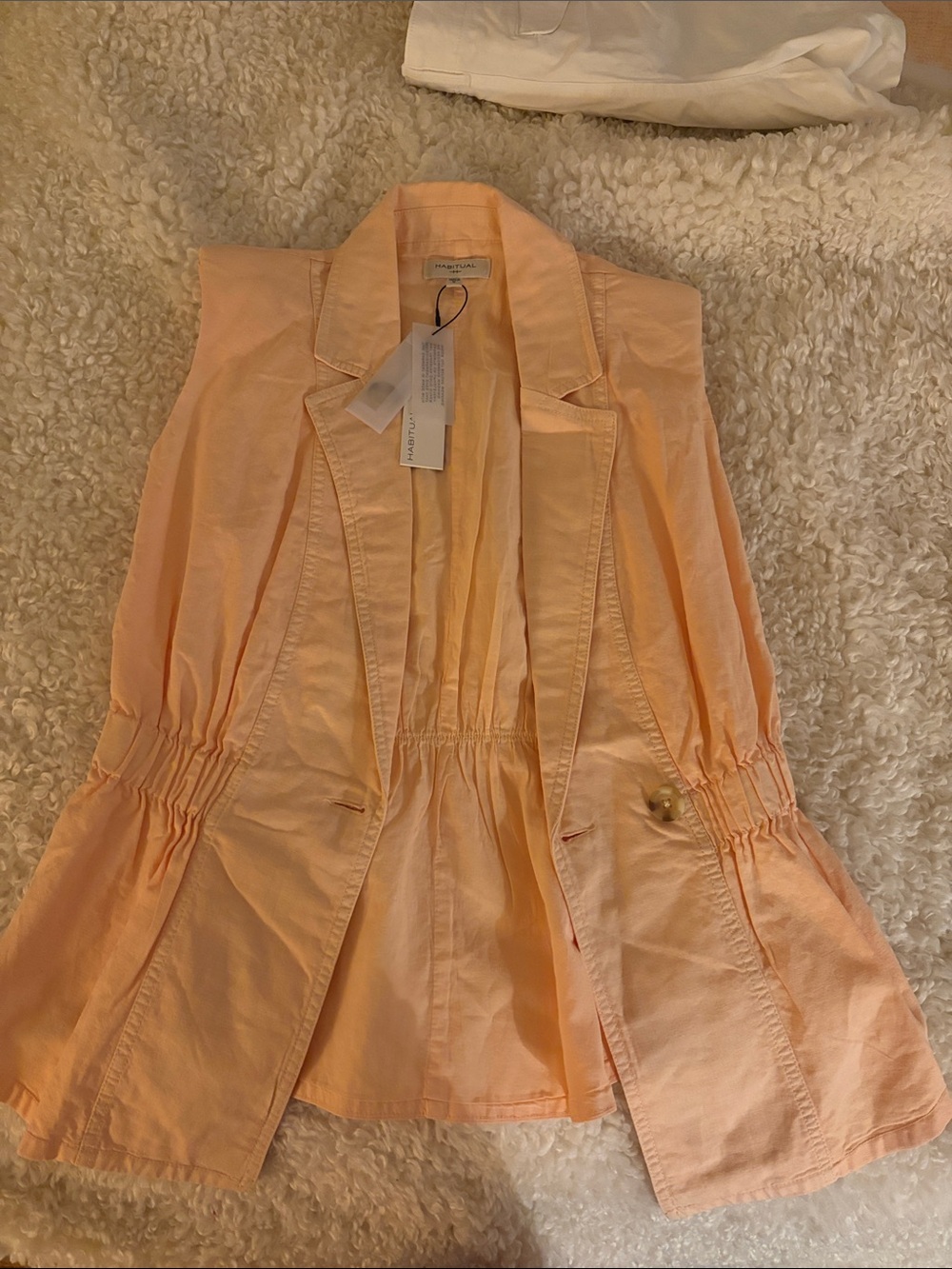 Habitual Peach Sleeveless Blazer Vest